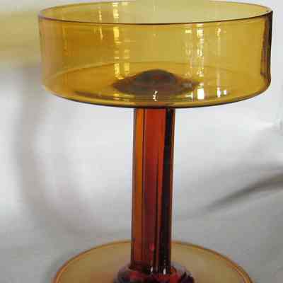 Amber Glass Shallow Goblet