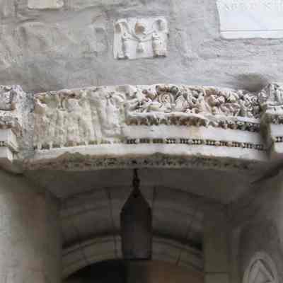 Marble Lintel over Spiral Service Stairs Entrance