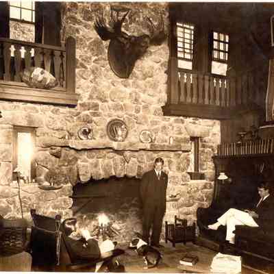 Bungalow Main Room with Hammond, Buswell, unknown man & dog