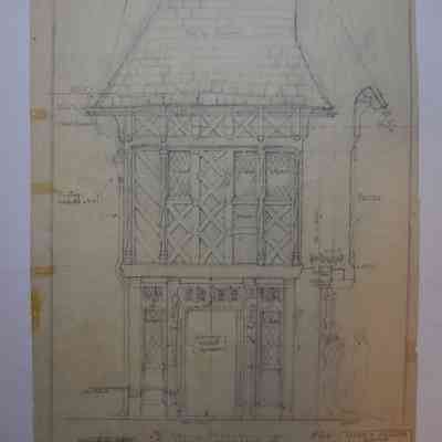 1926-01-06 Allen & Collens, Half TImber Facade in Patio