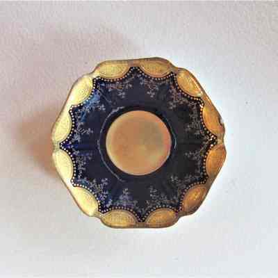 Limoges Blue & Gold Saucer for Teacup, set of 9