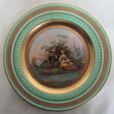 Austrian Plates with Hand Painted Scene - Musik of Shephard #2