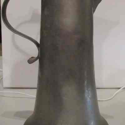 19th c. Swiss Pewter Pitcher-Flagon