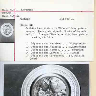 Lavender Austrian plate - Odysseus & Hermes
