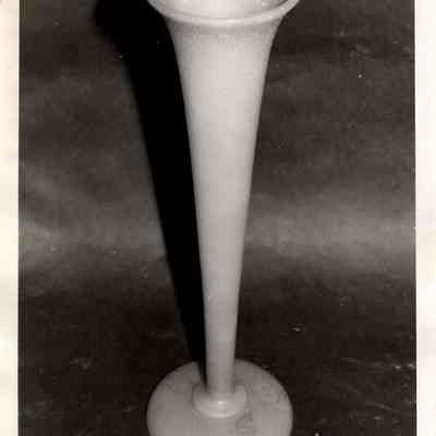 Pair of Blue Milk Glass Vases with White Specks