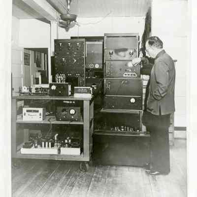 Hammond in Lab with Radio Equipment