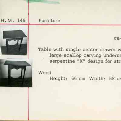 Lamp Table with Drawer and Scallop Carving Underneath