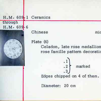 Chinese Celadon Famille Rose Plate