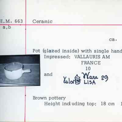 French Brown Pottery Cooking Pot with Lid