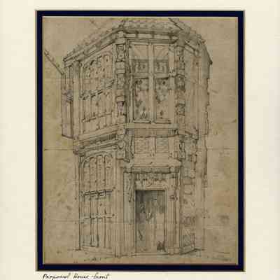 Allen & Collens sketch of alternative courtyard facade