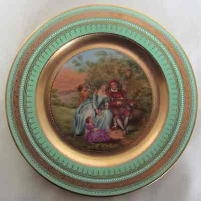Austrian Plates with Hand Painted Scene - My Darling