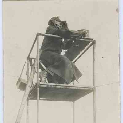 1925-1935 Hammond on lookout post, Lookout Hill