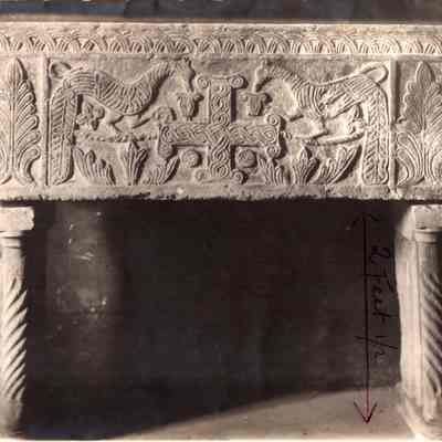 Perugian Peacock Sarcophagus with Cross