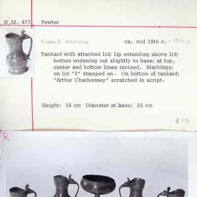 Pewter French Flagon - Pitcher with Lid