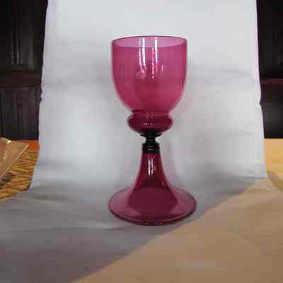 Murano Italian Violet Glass Goblet