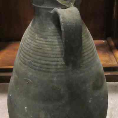 15thc Unglazed Grey Jug with Handle