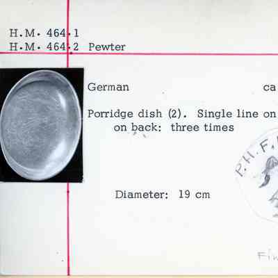 19th c. German Pewter Porridge Dishes