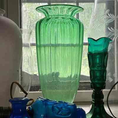Large Green Glass Vase