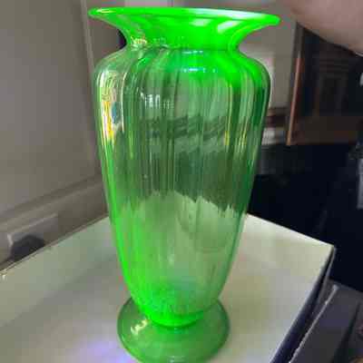 Vase glowing under UV light