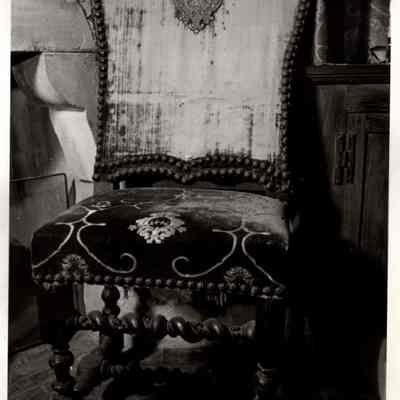 17th French or Flemish Chair with 20th c. Upholstery