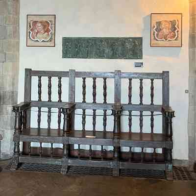 15th c. Spanish Monastery Pew (3 Seats)