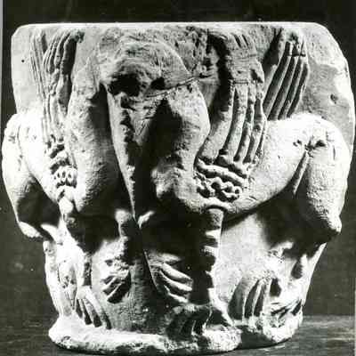 Stone Column Capitals with Winged Horses