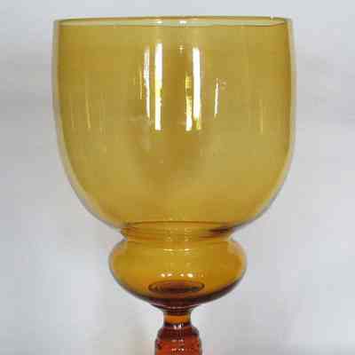 Murano Italian Amber Glass Goblet