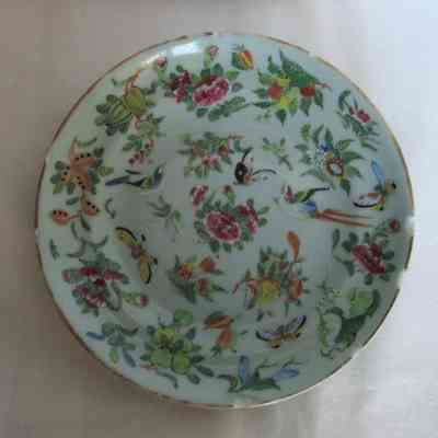 Chinese Celadon Famille Rose Plate