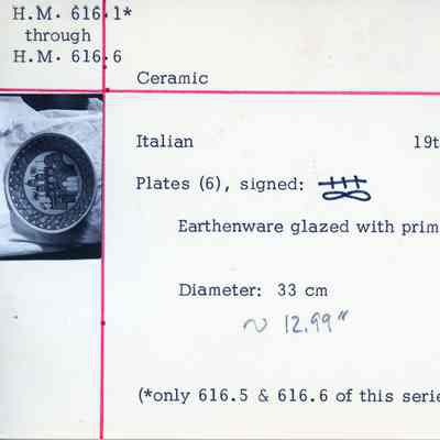 Italian Painted Earthenware plate, 19th-20thc, 1 of 6