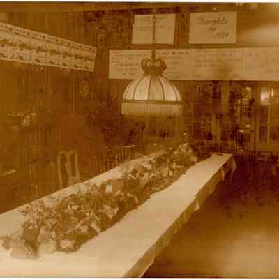 1920 Bungalow dining table w 'Thoughts for 1920'