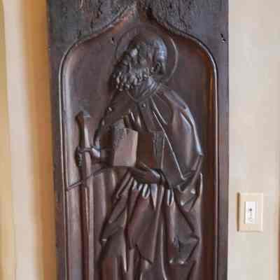 15thc Relief Carving of St Paul in Arch