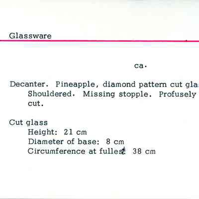 Decanter with Pineapple & Diamond Pattern