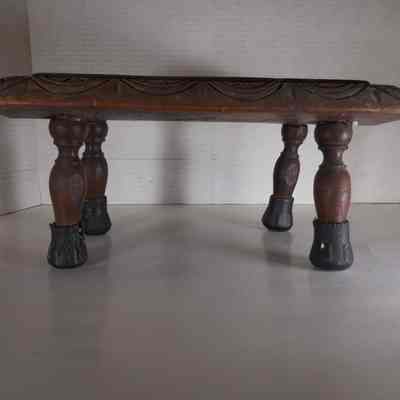 Carved Wooden Footstool