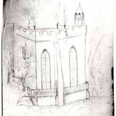 1924ca Bungalow renovation sketch, addition to Point Radio