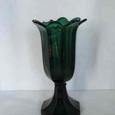 Green Glass Tulip Vase