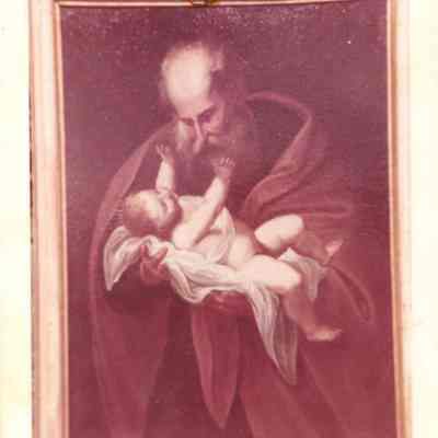 HM906 Italian painting of Simeon w Baby Jesus, 17thc image, side (1)