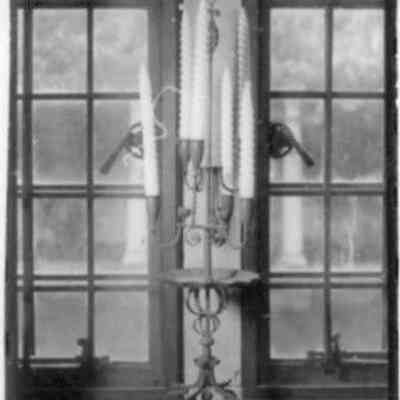 Iron Candelabra with Animal Head Feet