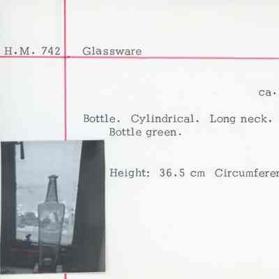 Green Glass Bottle with Tapered Bottom