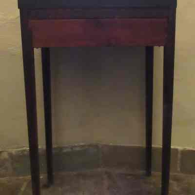 Lamp Table with Thin Legs and Inlay on Side