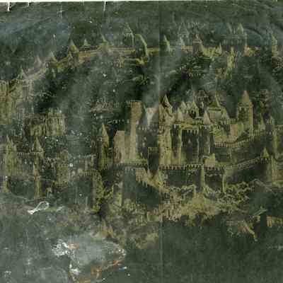 Drawing of city (negative image)