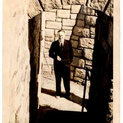 1930s ca Hammond on ocean lawn stairs