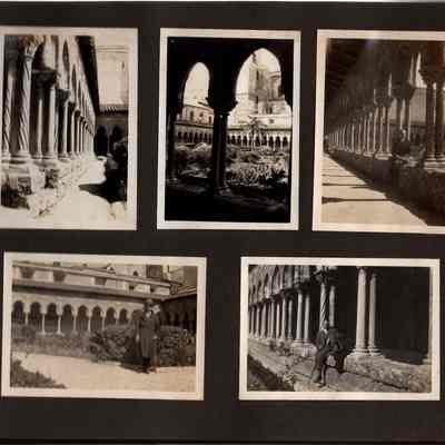 1927 Vacation album, p(23) Donahue & JHH Jr in cloister