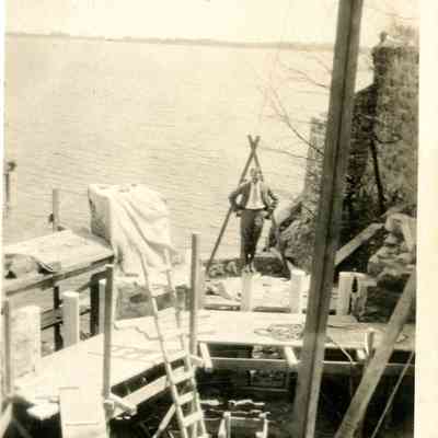 1930-1940s Hammond looking at tower construction