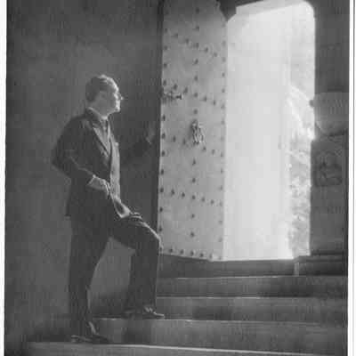 1930-1945 JHHJr posing on Great Hall stairs