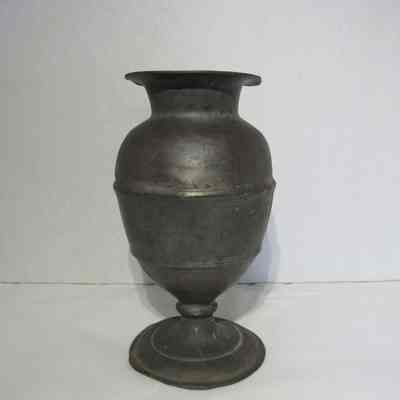 Pewter Urn or Spittoon with Pedestal Base