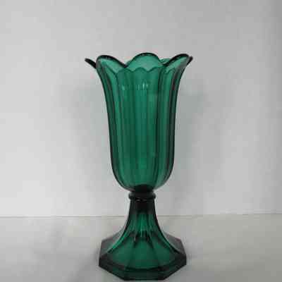 Green Glass Tulip Vase