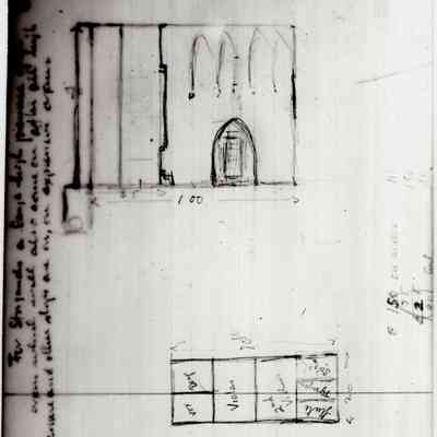 Bungalow, 1924ca renovation sketch - Organ Chamber Windows