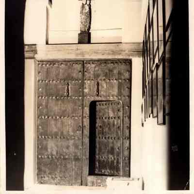 15thc Spanish Monastery Door with Smaller Door Inset