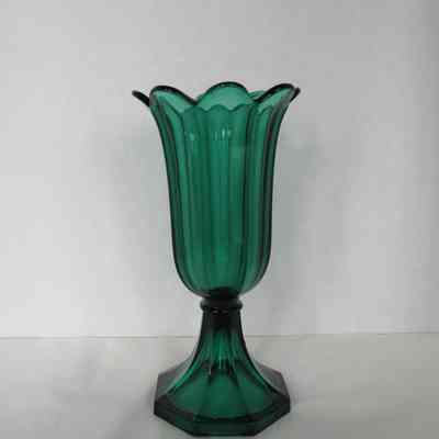 Green Glass Tulip Vase