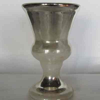 Silver Coated Glass Wine Goblet